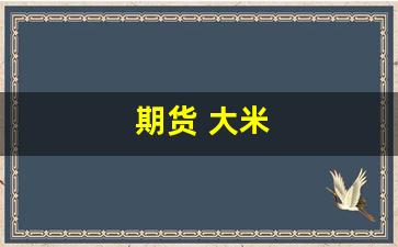 期货 大米(期货大米是什么意思)_https://www.fzdzcxj.com_深交所_第1张